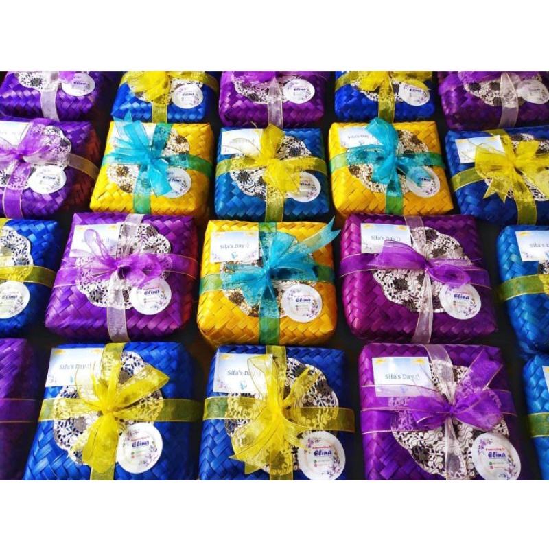 

[ Halodul ] Besek Warna 20x20 | Besek Nasi 20x20 | besek bambu hampers lebaran