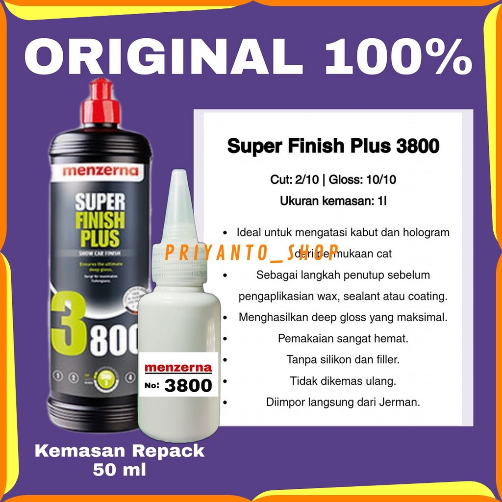 MENZERNA SUPER FINISH TERBAIK PLUS 3800 POLISH HIGH GLOSS REPACK