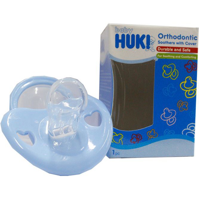 HUKI Silicone Orthodontic Soothers With Cover Box isi 1