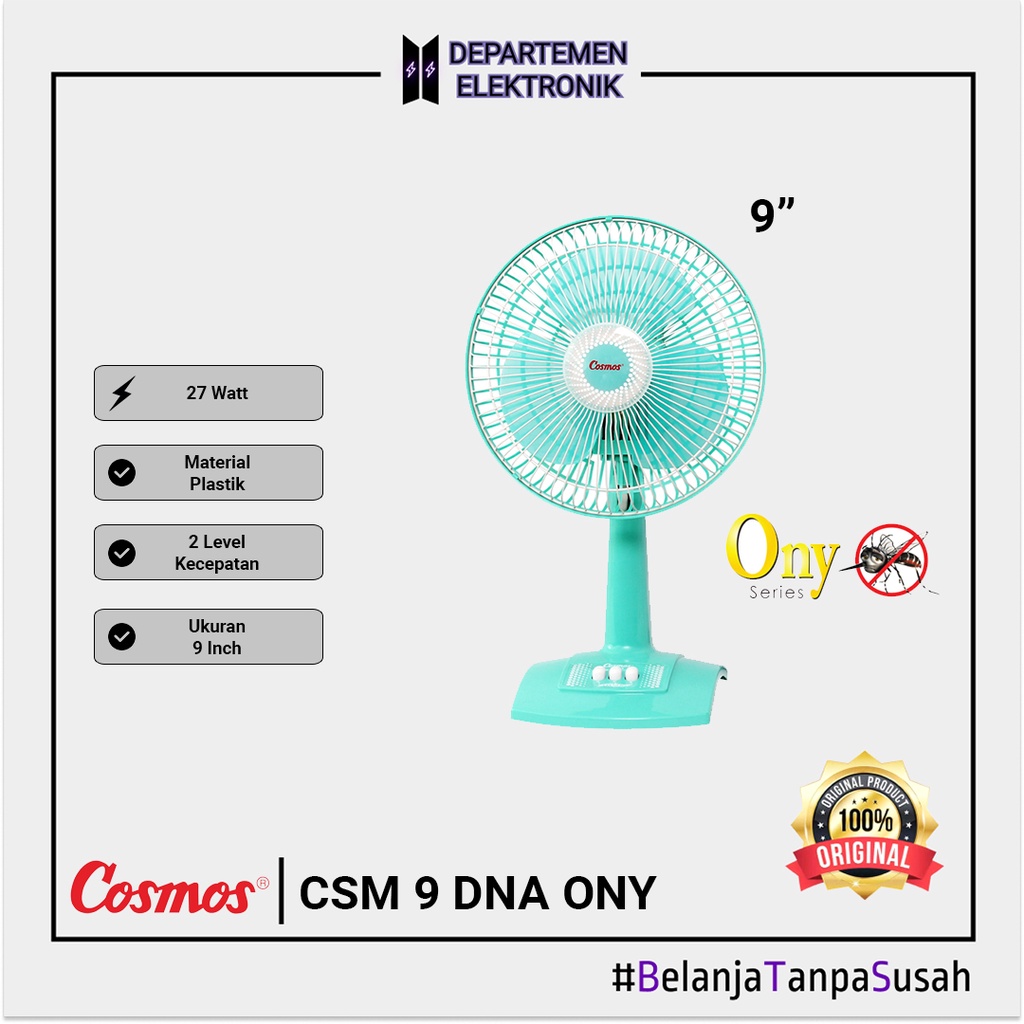 Cosmos 9 DNA TWIN ONY – Desk Fan / Kipas Angin Meja 9 inch 2in1 MURAH BANGET / GARANSI RESMI