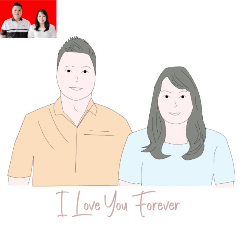 JASA EDIT FOTO FLAT DESIGN/ VEKTOR ART/ CARTOON/ KARTUN/ ILUSTRASI UNTUK KADO