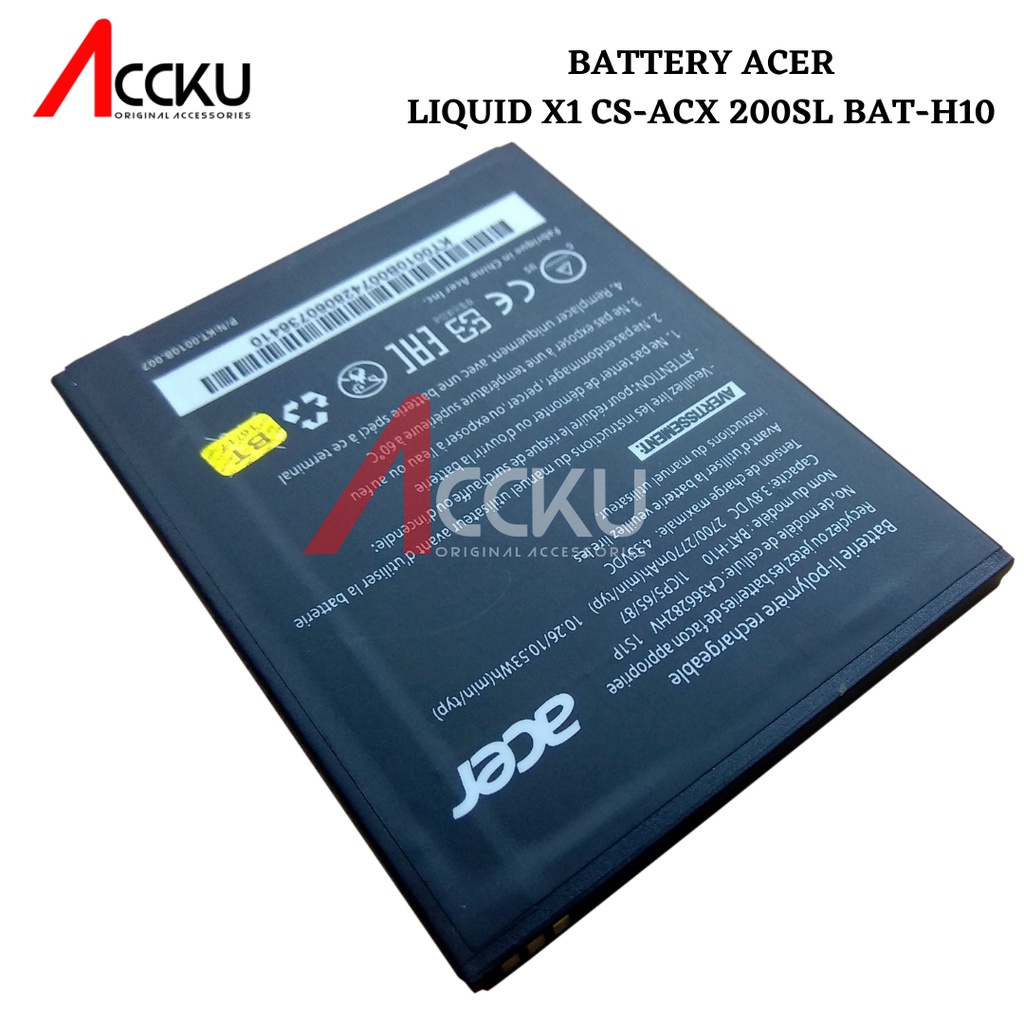 Battery Acer Liquid X1 Baterai Caer Sc-Acx 200sl Battery Acer Bat-H10