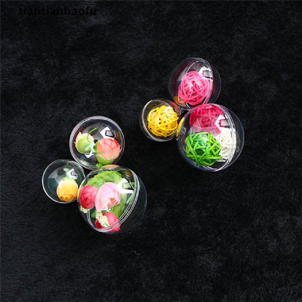 [tiantianbaofu] Transparent Open Plastic Christmas Decor Ball Bauble Ornament Gift Present Box Boutique