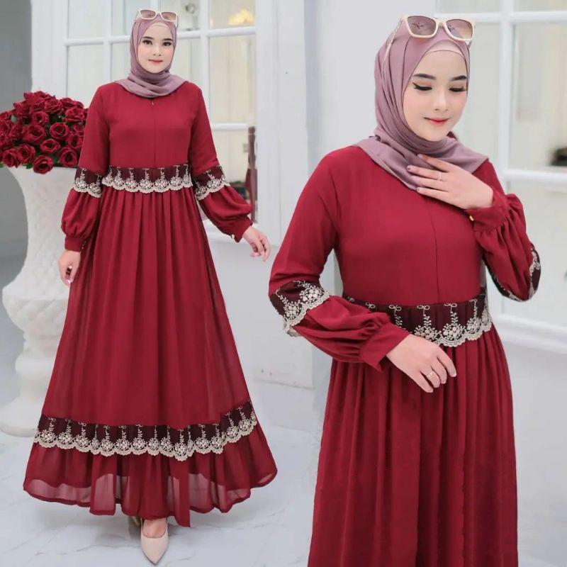 Sonia Maxy Dress Gamis Ptemium Ceruty Babydoll