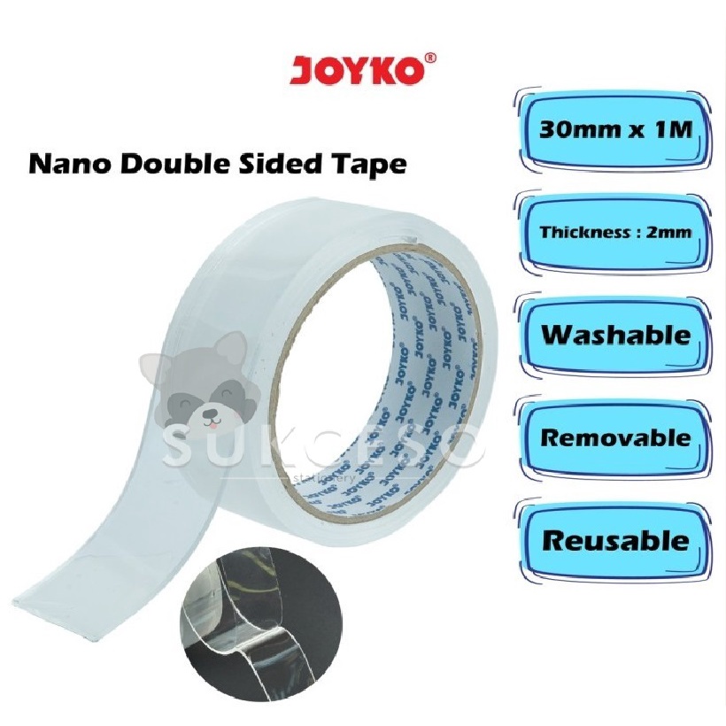 

Joyko Nano Double Side Tape Transaparan NDST-1 30mm x 1M / Perekat 2 Sisi Bening Murah Berkualitas