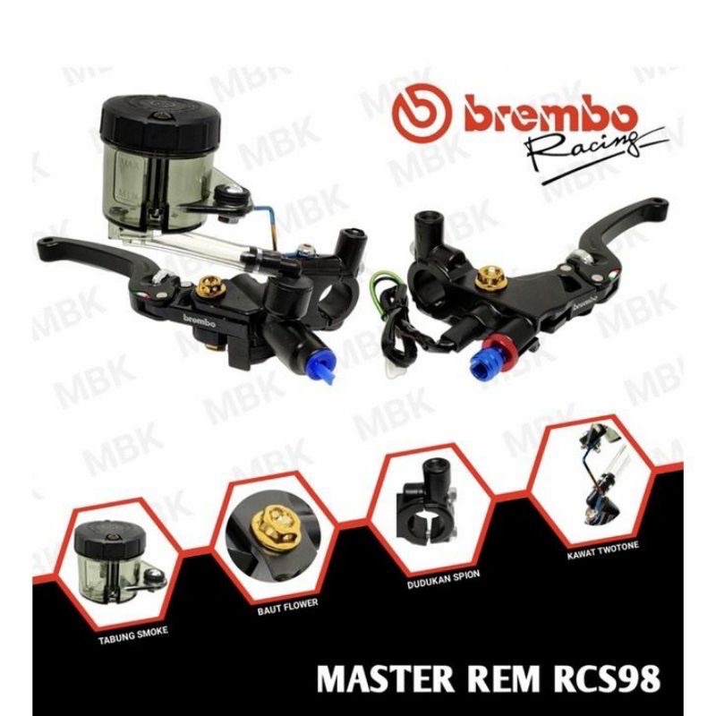 MASTER REM RCS 19 BREMB + TABUNG BIG SMOKE SEPASANG FULL CNC