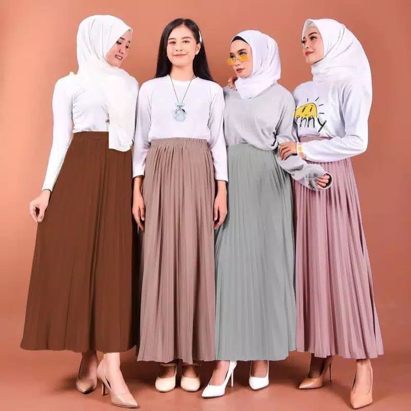 FLARE PLEATED SKIRT ROK PLISKET PRISKET PREMIUM TEBAL WANITA TERBARU