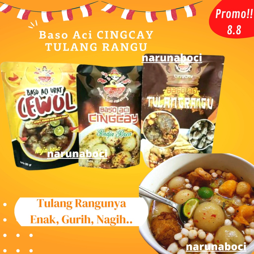 Jual Promo Baso Aci Instan Boci Instan Tulang Rangu Cingcay Raja Rasa