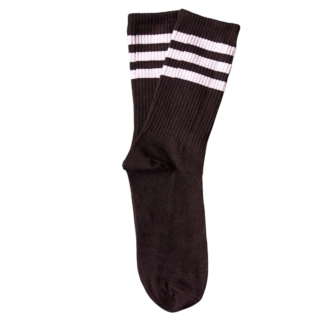 [BIG SALE] Kaos Kaki Motif Skate Oldschool - Mohaki Official-Strip Putih D Hitam