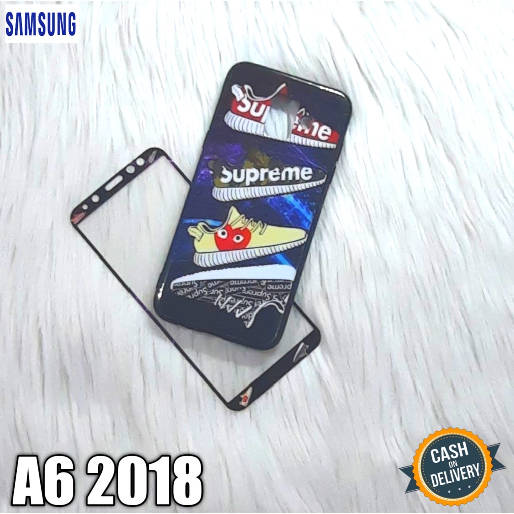 Case + Tempered Glass Samsung A6 2018/Casing Hp/Case Pelindung Hp