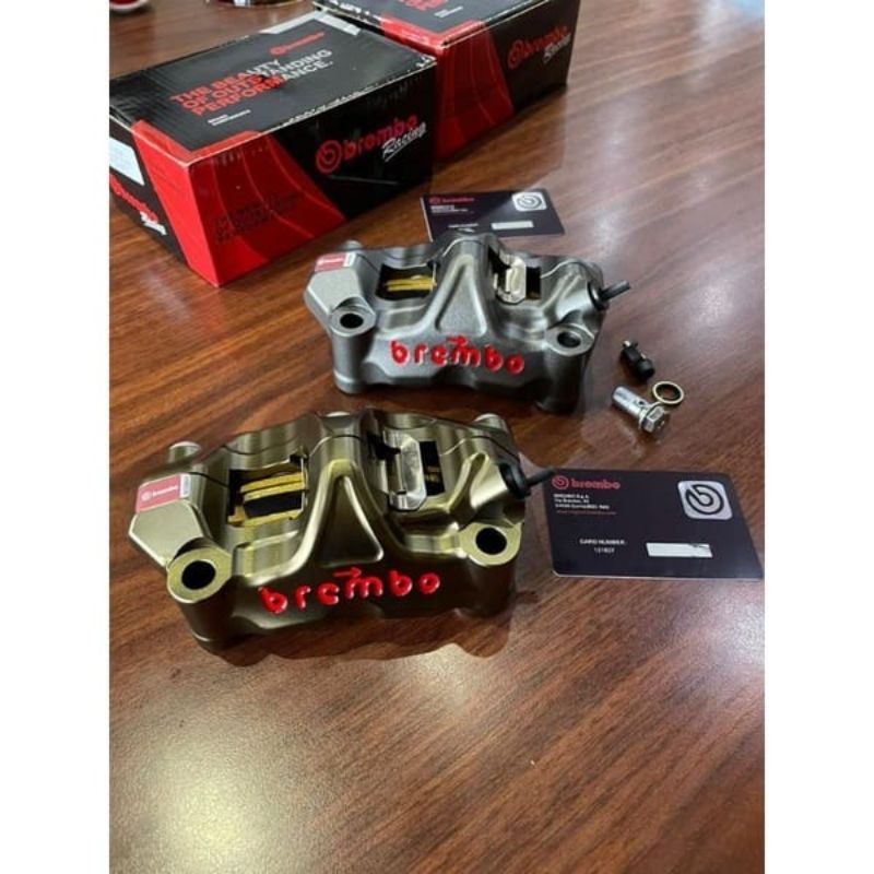 KALIPER BREMBO ORI GP4 GP4RX M50 GRADE A 4PISTON PITCH 100 ORIGINAL LIKE THIS 100%