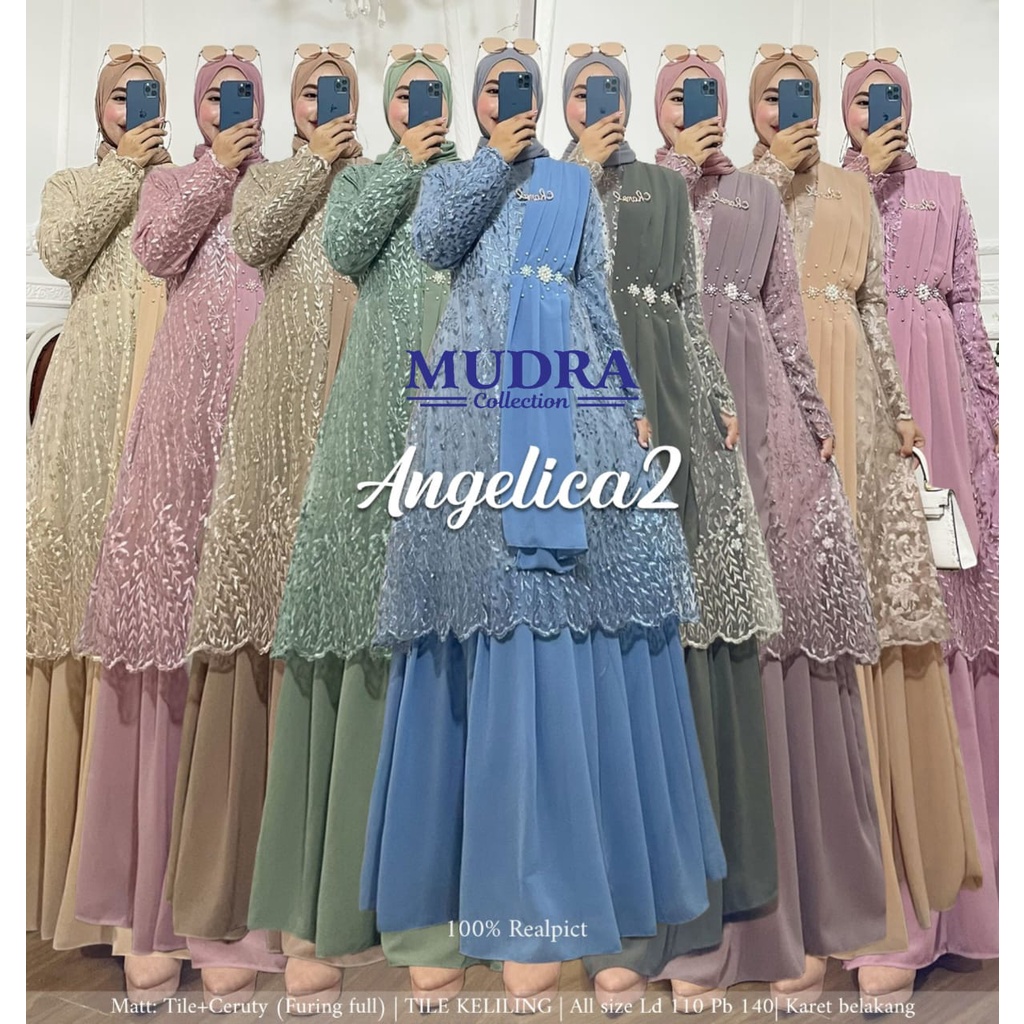 ANGELICA DRESS GAMIS PESTA ORI BY MUDRA HIJAB