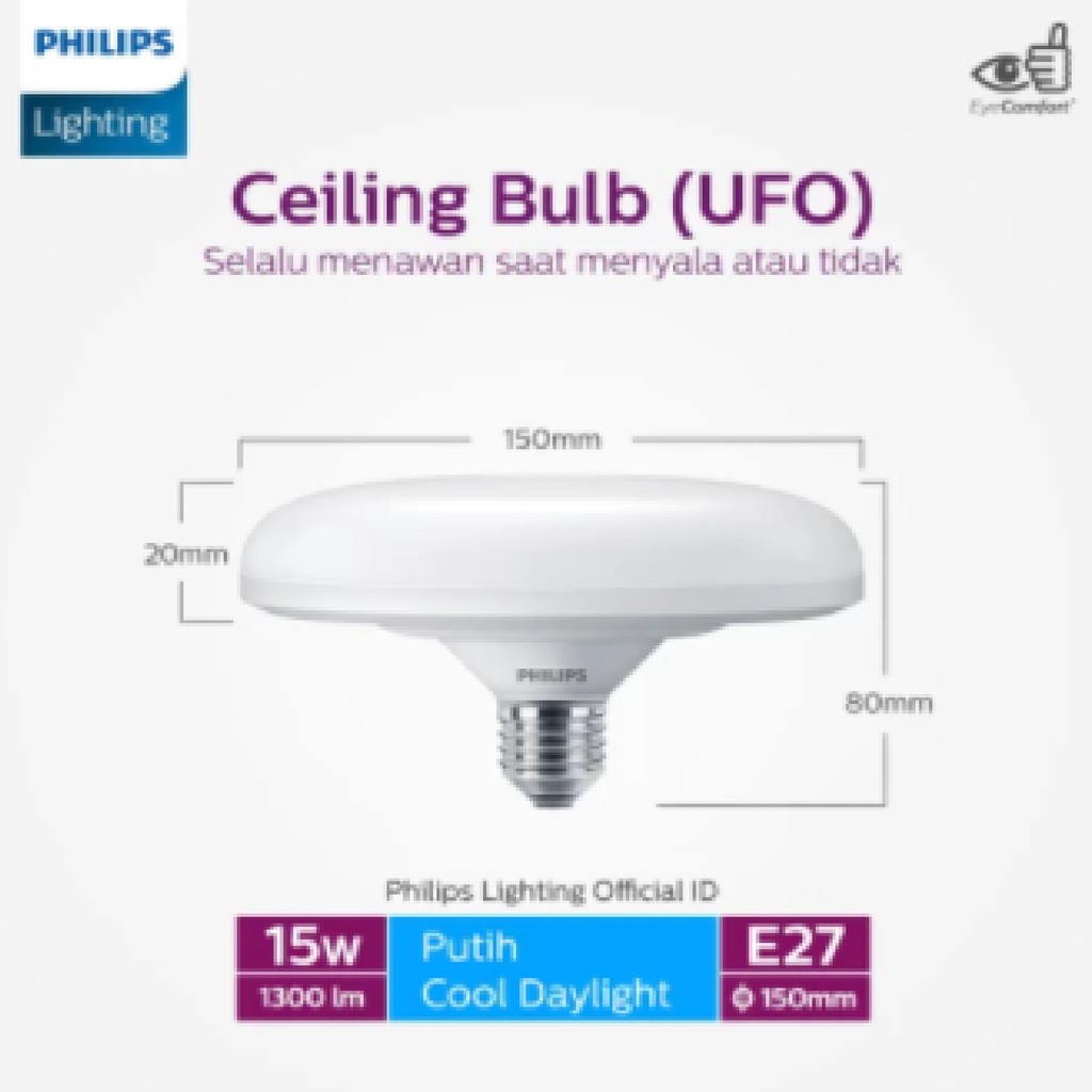 Philips MyCare UFO LEDbulb 15W E27 6500K Putih