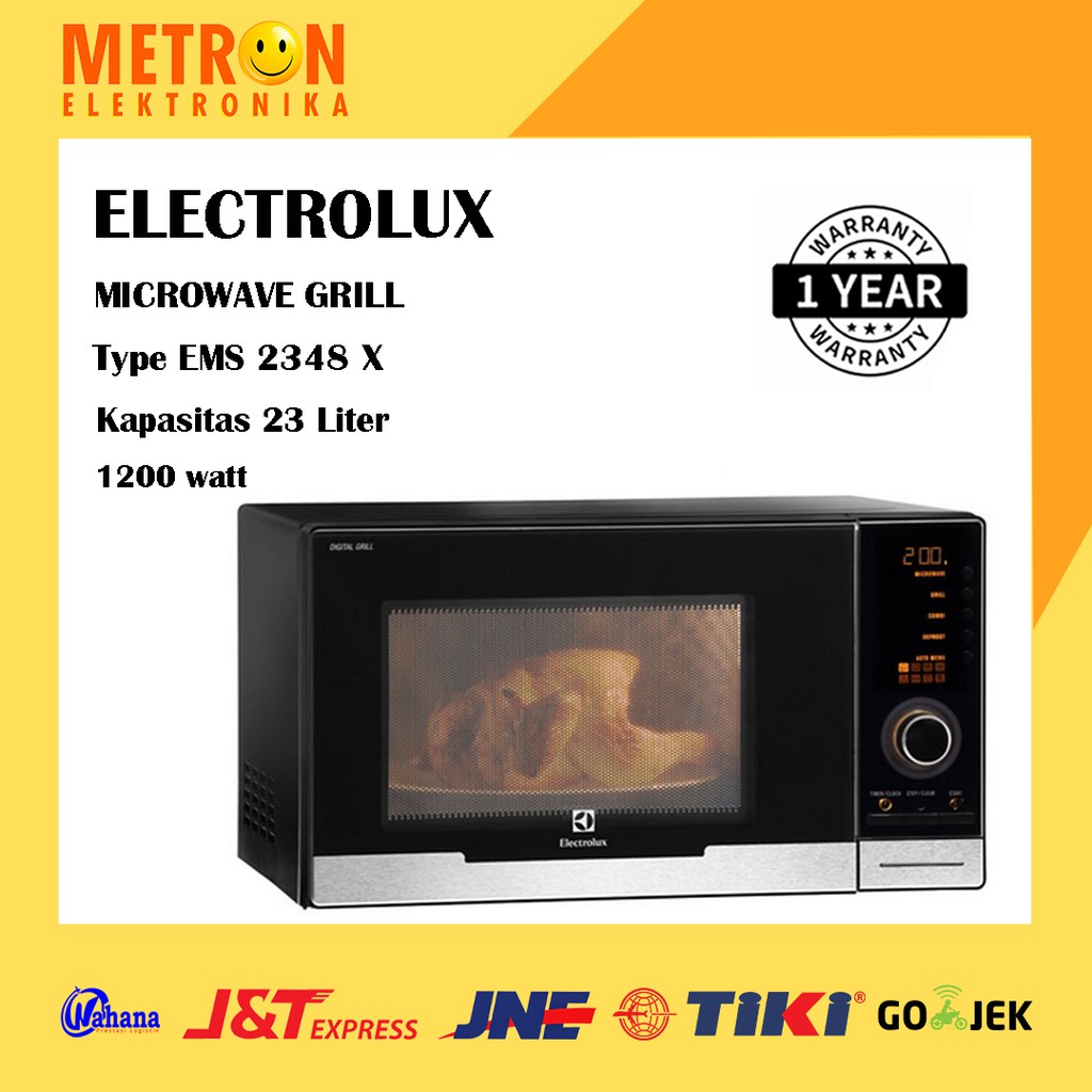 ELECTROLUX EMS 2348 X / MICROWAVE GRILL 23 LITER 1200 WATT BLACK / EMS2348X