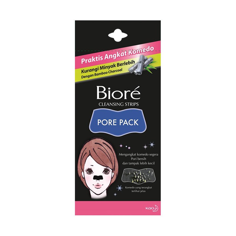 BIORE PORE PACK BLACK 4 SHEET PENGANGKAT KOMEDO