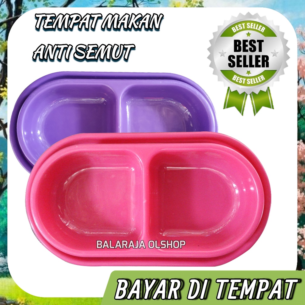 Tempat Makan Double Anti Semut Kucing Anjing 1 Pcs Warna Random