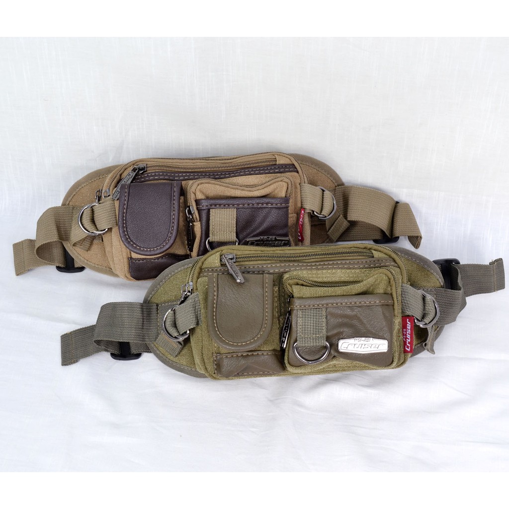 Tas pinggang pria kanvas - Waistbag pria import cruiser