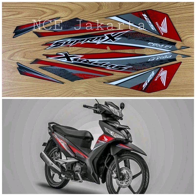 STIKER STRIPING MOTOR SUPRA X FI 2019 HITAM