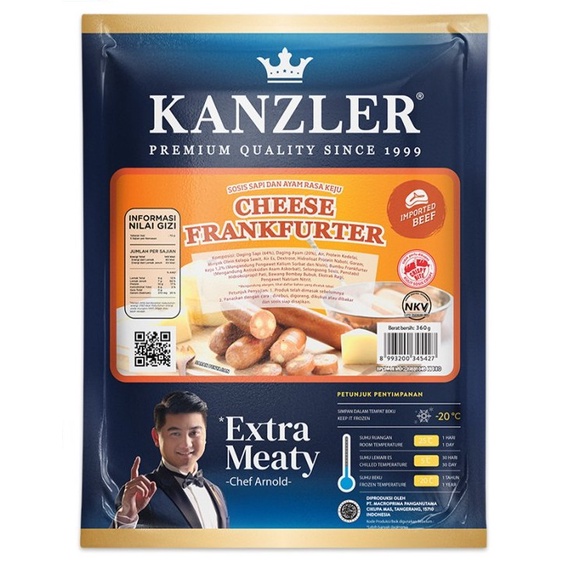 

Kanzler Sosis Cheese Frankfurter 360gr (KHUSUS KURIR INSTANT)