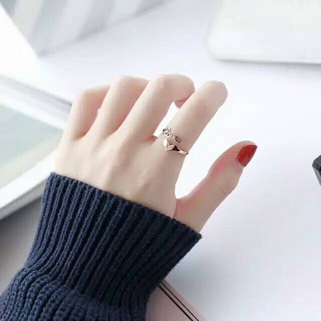 GG Cincin Love Titanium Premium Lapis Emas 18K #CC-