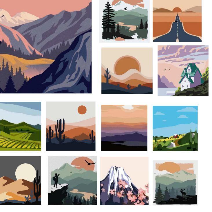 

Serbuuuu.. paint by number mountain view