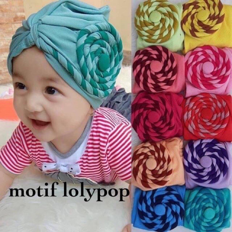 TURBAN ANAK LOLYPOP / CIPUT BAYI / MINIMAL 5pcs