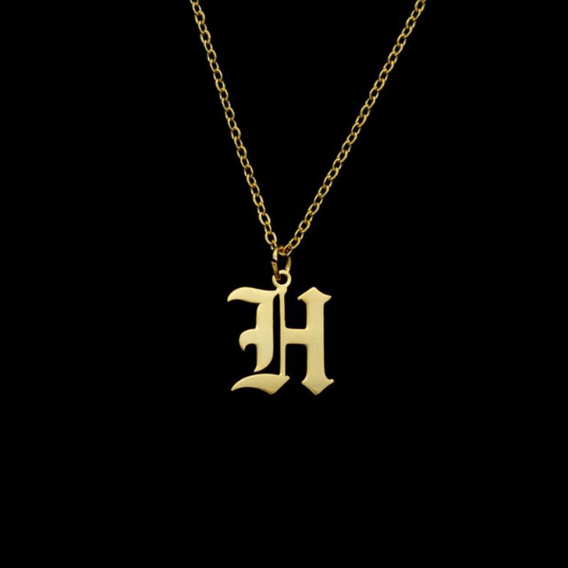 Liontin Huruf Lapis Emas 24K Custom