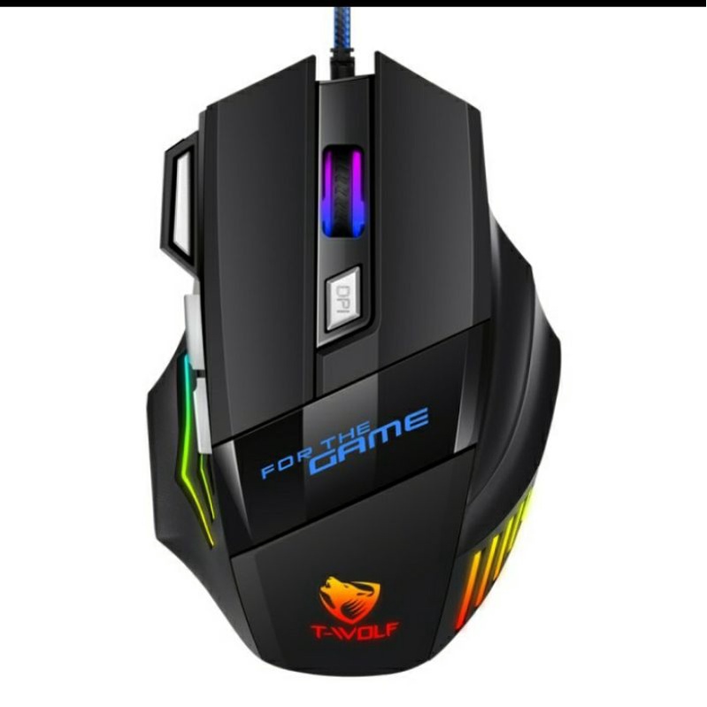 Sku-1274 MOUSE GAMING 7 BUTTONS T WOLF M1 FOR GAME LED RGB TWOLF