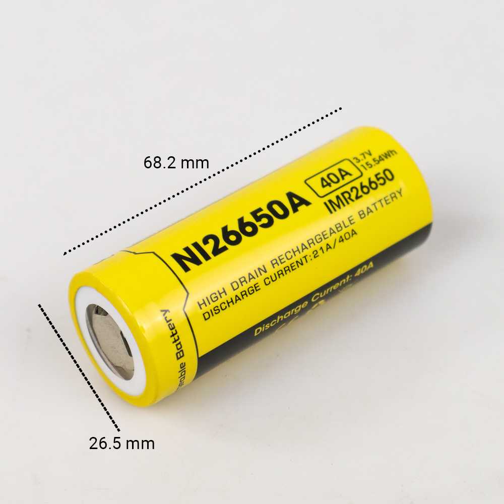 NITECORE Baterai 26650 Vape Senter 4200mAh 40A 3.7V - NI26650A