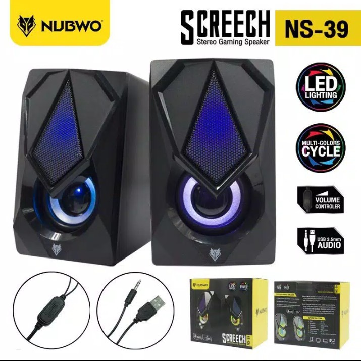 Speaker NUBWO NS-39 Speaker Portable For PC Laptop Smartphone With LED