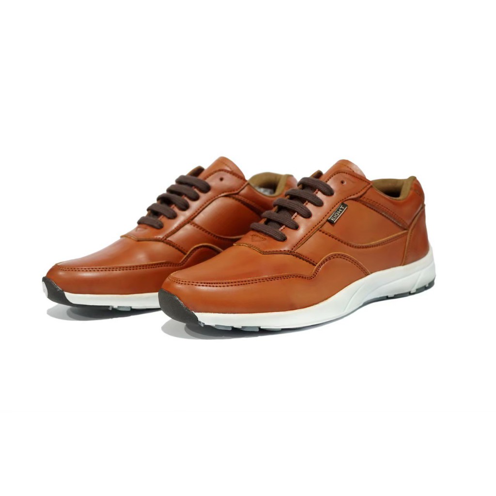 Sepatu Sneakers Pria Dewasa Kulit Asli Leather Men Casual Santai Hangout Gaya Terbaru Murah