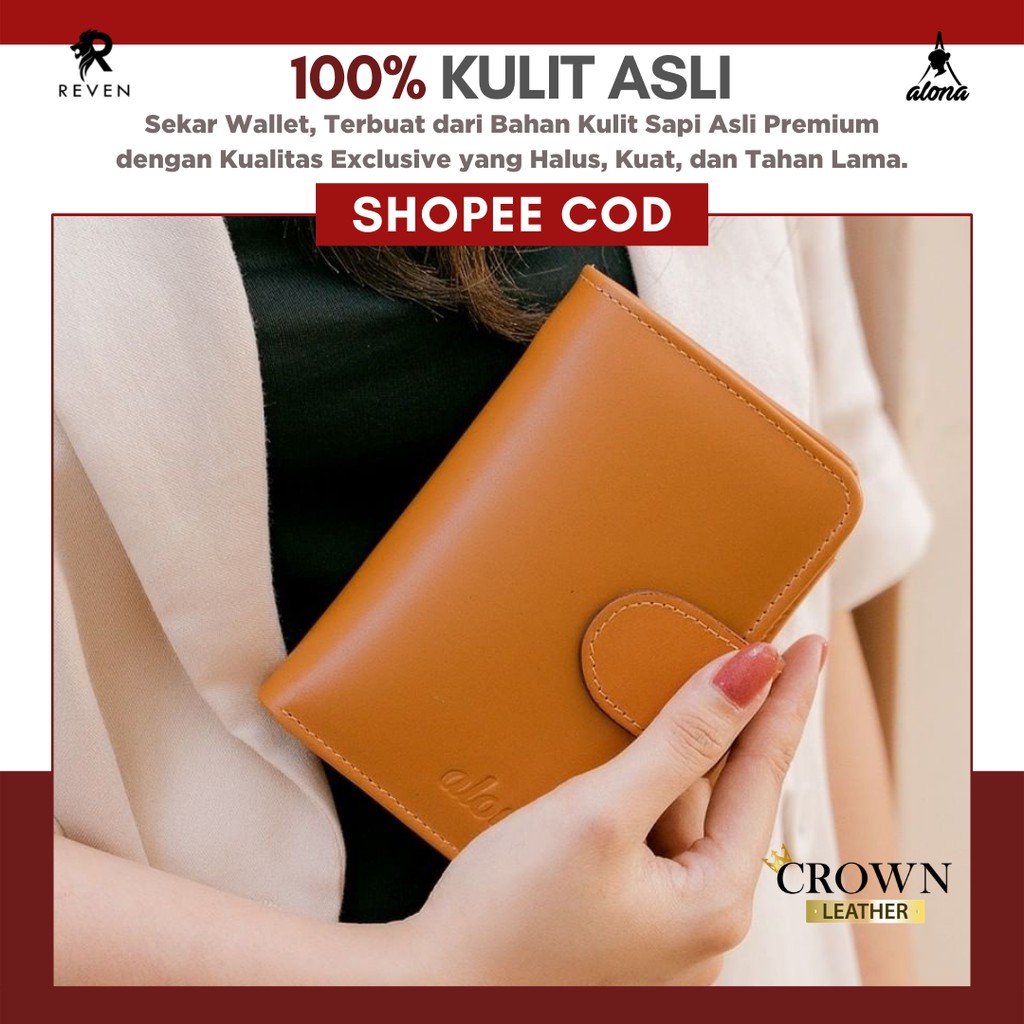 Dompet Kulit Wanita LOTUS Seriess Bahan Kulit Sapi Asli Premium and Branded Wallet Fashion Perempuan