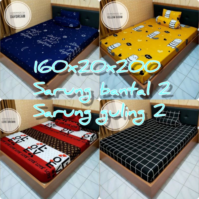 PART1 sprei homemade 160x200 anti luntur seprei seprai bahan dan kemasan premium