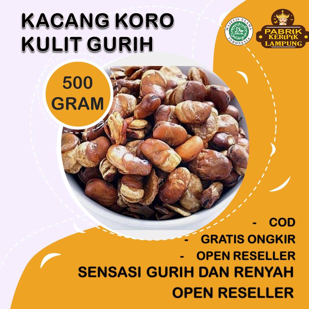 

500 Gram Kacang Koro Kulit By Pabrik Keripik Lampung