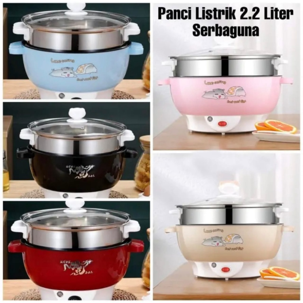 2.2 Liter Multi Function Frying Pan / Panci Listrik 2.2 L Serbaguna Best Quality