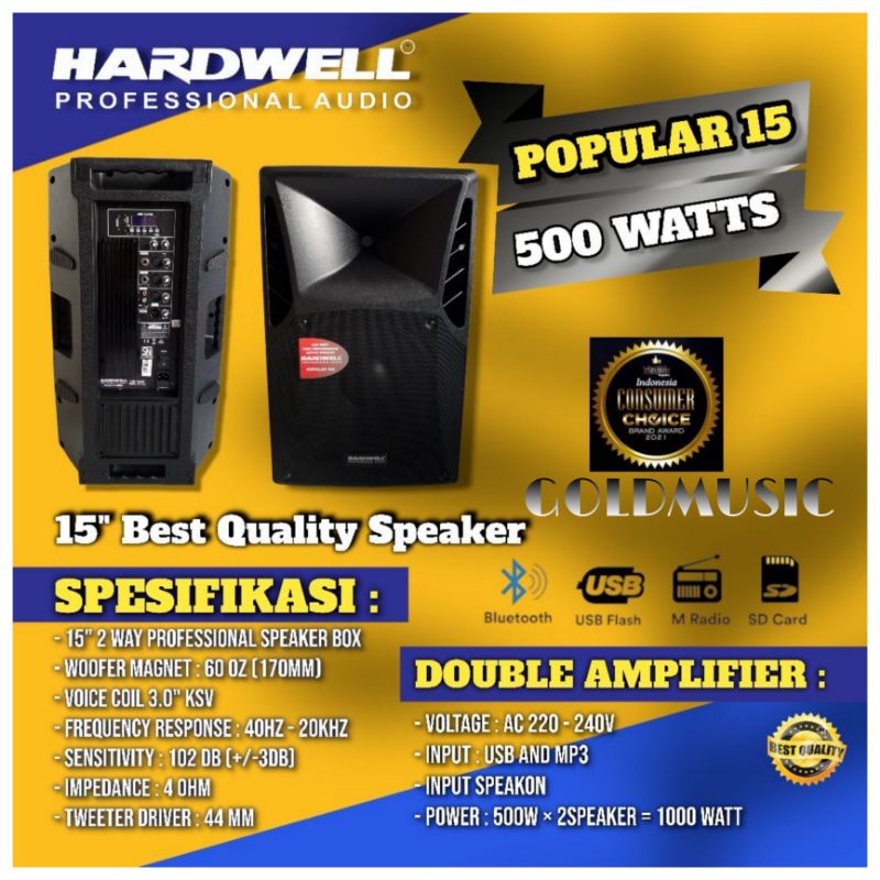 SPEAKER HARDWELL AKTIF POPULAR 15A SPEAKER SOUND HARDWELL POPULAR 15A