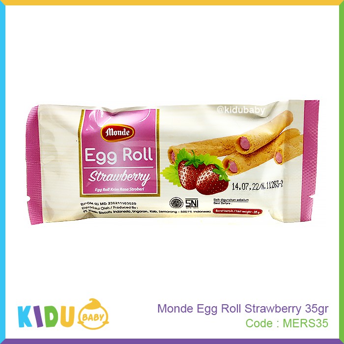 Monde Egg Roll 35gr Biskuit Cemilan Sehat Ibu &amp; Anak Kidu Baby