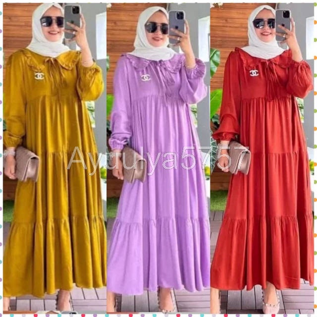 HOMEY DRESS / GAMIS KATUN RAYON POLOS BUSUI / GAMIS RAYON