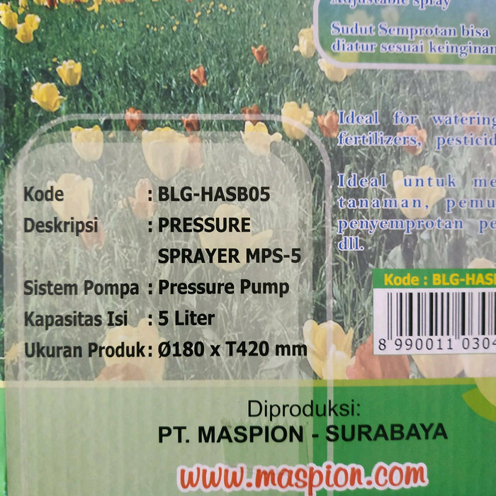 Alat Pompa Semprot Semprotan Hama Pressure Sprayer Maspion 5 Liter , Harga Terjangkau
