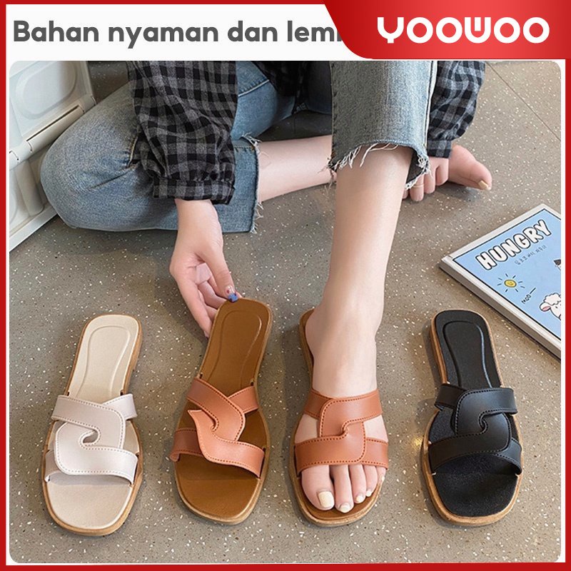 sendal slop/sandal rumah / sandal wedges baru /Sandal Wanita /Fashion Korea Import Real Pict