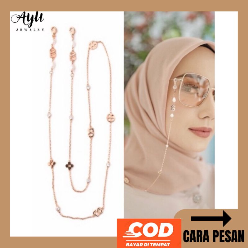 PROMO. STRAP Mask Buttonscarvers The Everyting Long Chain Monogram || Buttonscarves (KW Mirip ORI)