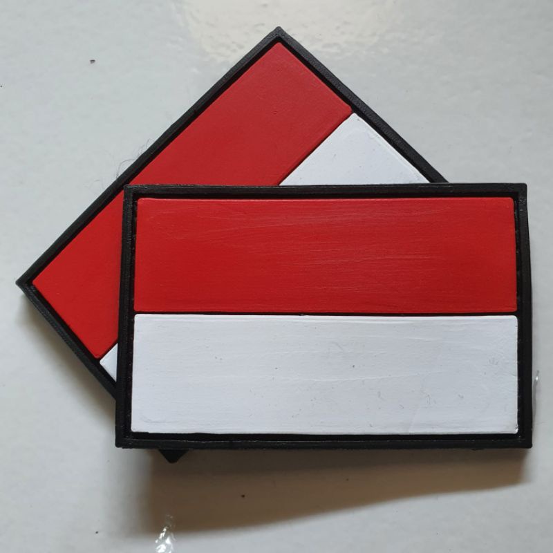 Jual Patch Rubber Logo Bendera Merah Putih Indonesia Tempelan Emblem Karet Velcro Shopee 6995