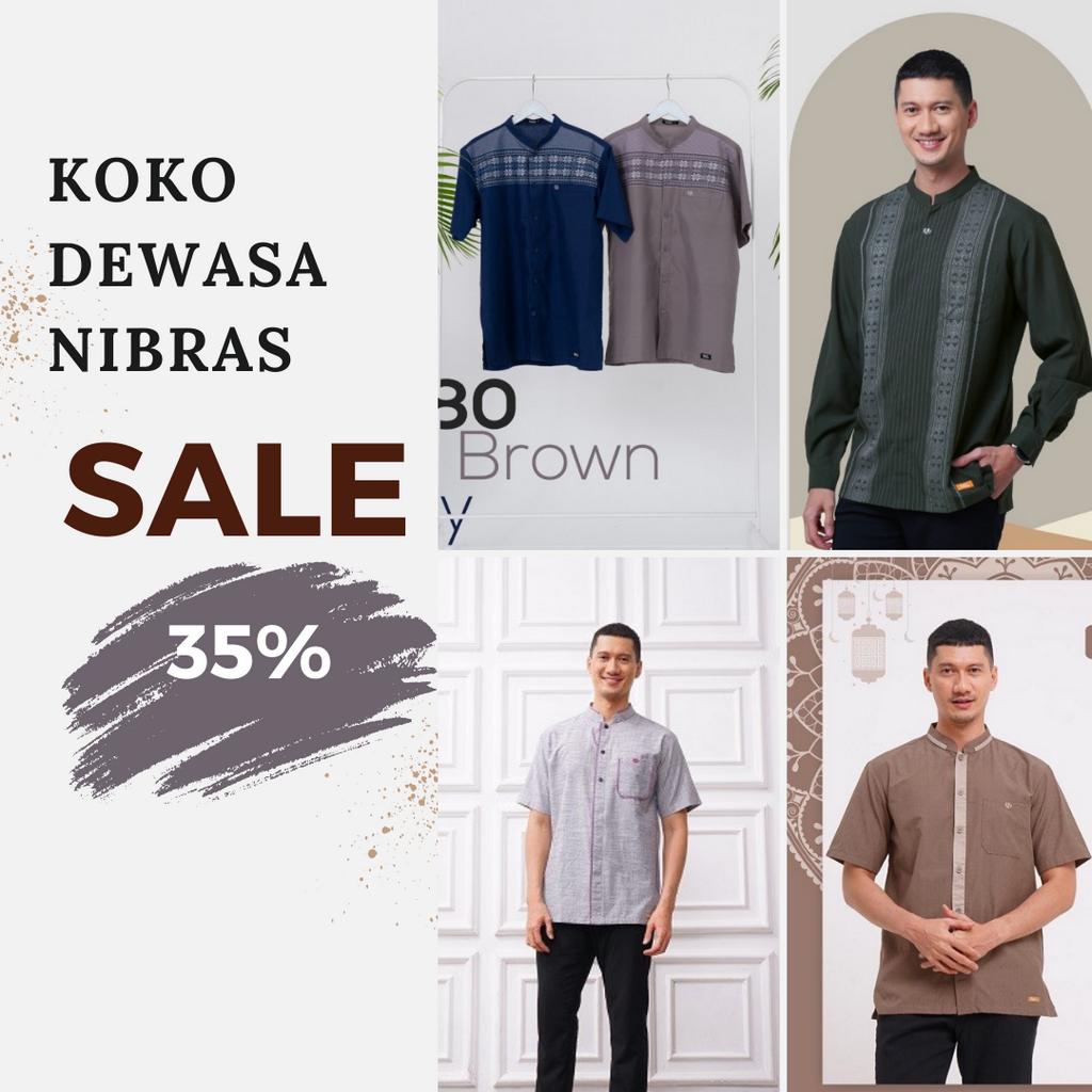 Nibras Koko Dewasa Promo Cuci Gudang Baju Atasan Pria Lengan Panjang &amp; Pendek Original Nibras