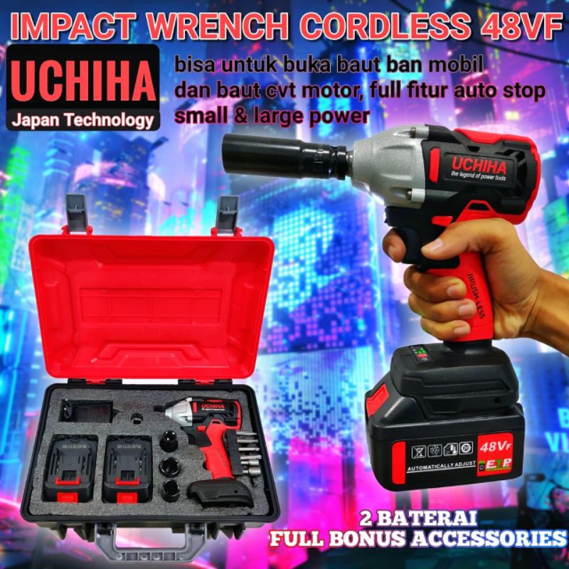 Mesin Impact Wrench Uchiha Cordless 48v Japan tecknology