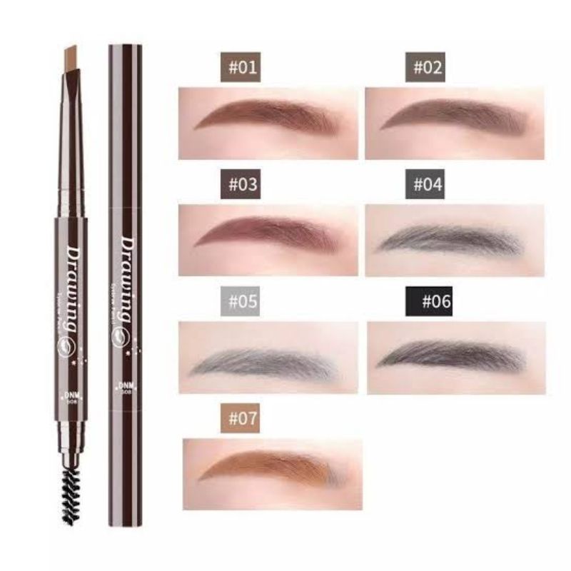 DNM Drawing Eyebrow Brow Definer Pencil Waterproof Original - Pensil Alis Putar Anti Air - DNM Automatic Etude Drawing / Eyeliner