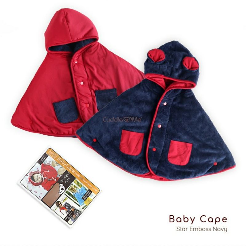 CUDDLEME BABYCAPE SELIMUT JAKET BOLAK BALIK MANTEL KOREA KADO BAYI-Embossnavy