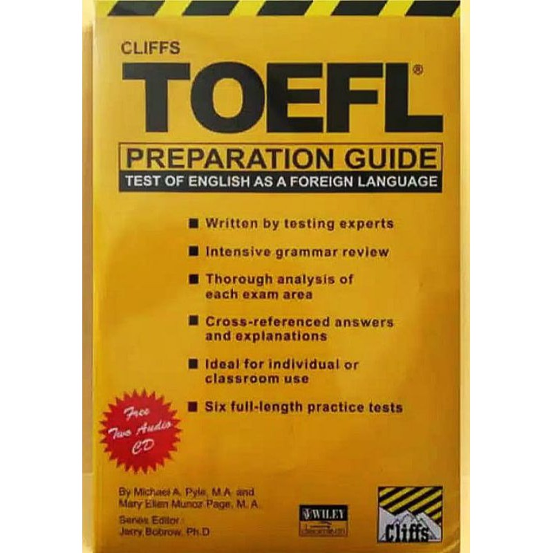 Preparation guide. TOEFL preparation. TOEFL preparation Guide. TOEFL Cliffs.