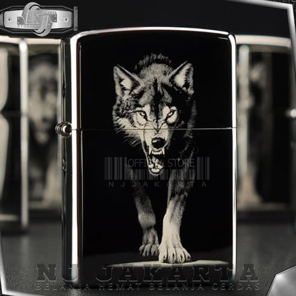 KOREK API ZIPPO SRIGALA / ZIPPO BLACK ICE WOLF