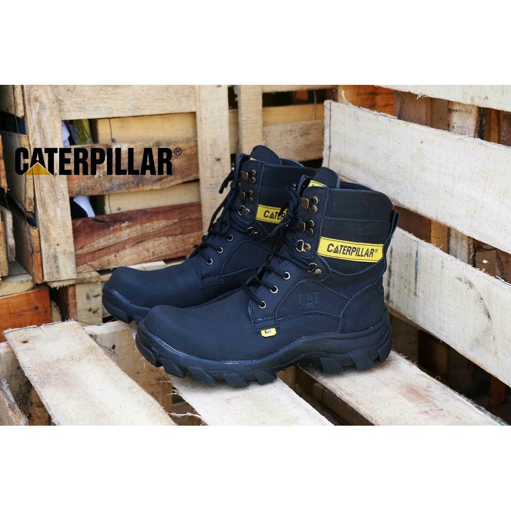 DIJUAL SEPATU BOOTS CATERPILLAR KANSAS HITAM ORIGINAL BOOTS SAFETY UJUNG BESI  Grosir