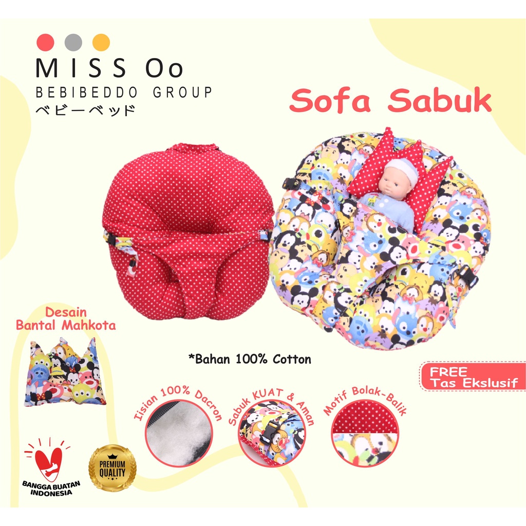 Sofa Bayi Multifungsi dengan Gesper Pengaman Free Bantal Peyang dan Tas Serut COD ready [ Merk Bebibeddo ] ]